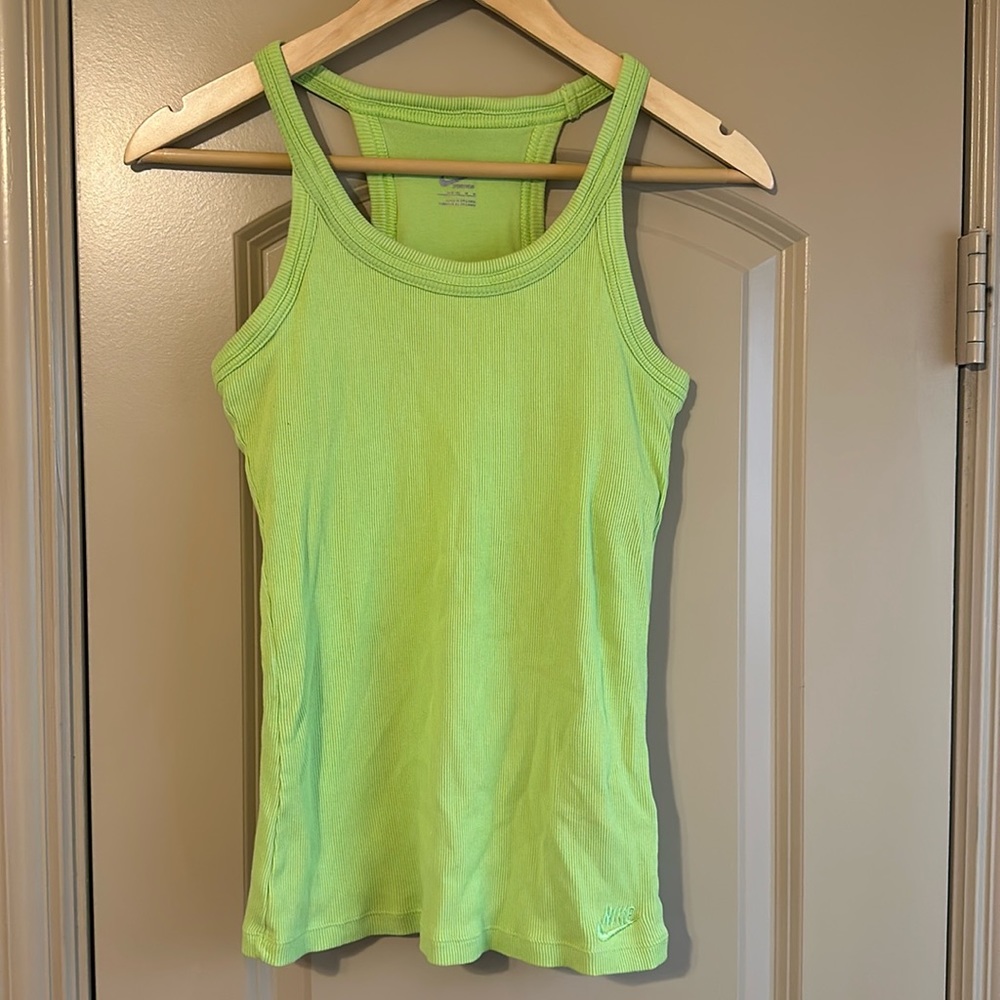 Nike Neon Green Ribbed Tank Top